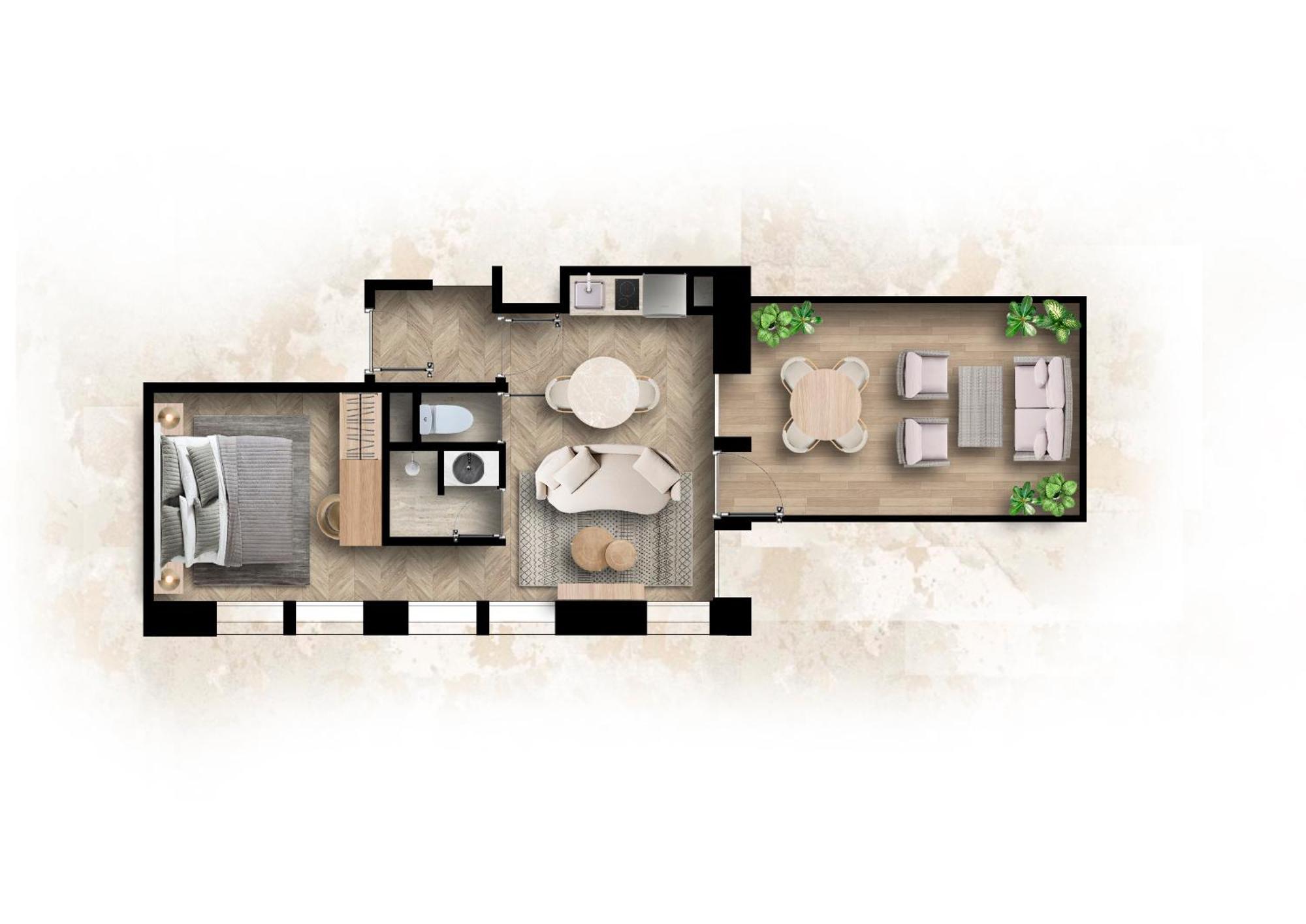 Appartement 1 Chambre avec Terrasse
