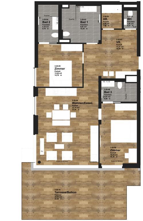 Deluxe Apartment mit 2 Schlafzimmern